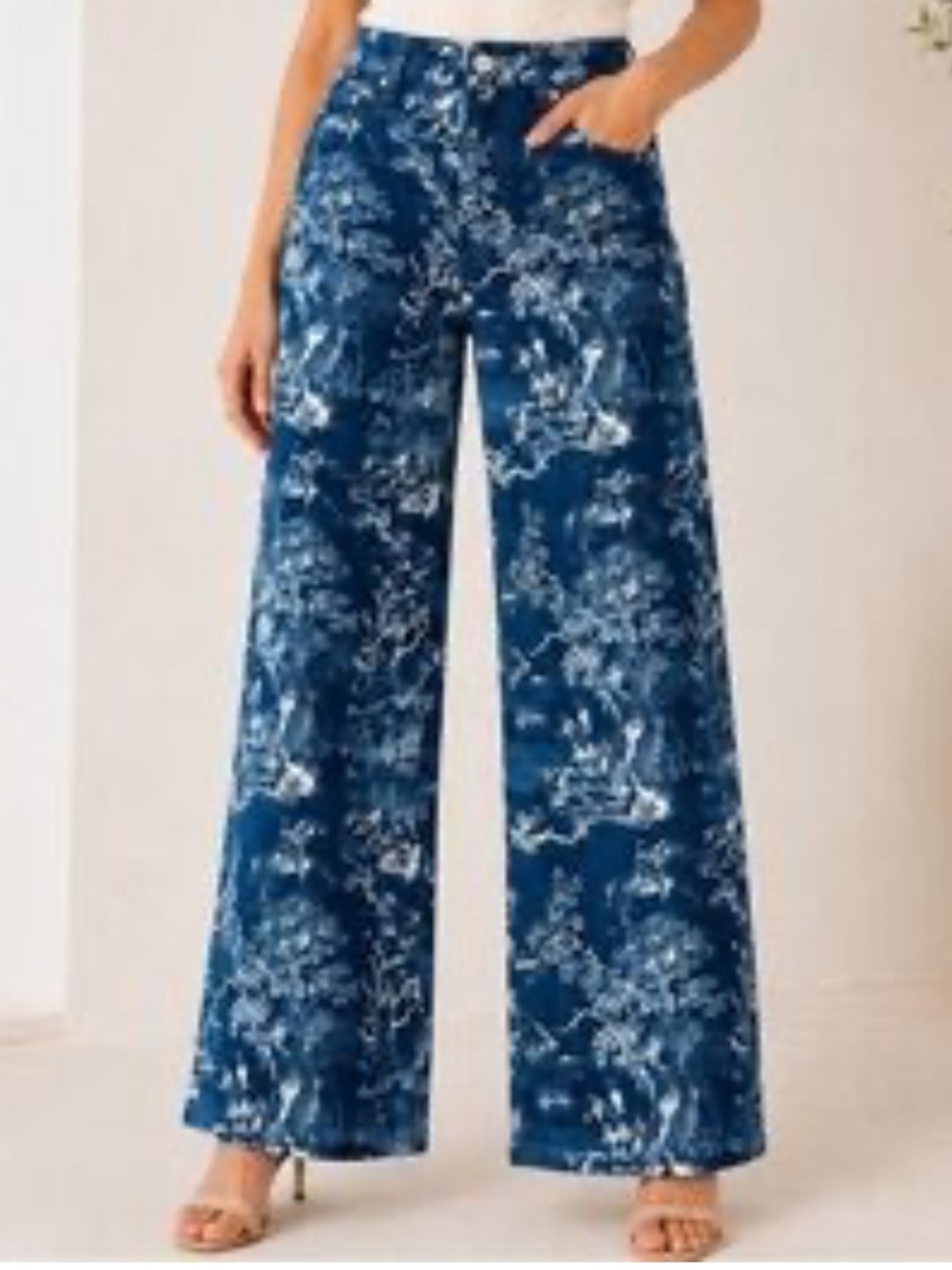 Twill Cowboy Toile Print Jeans by Reba NWT